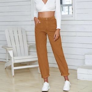 High waisted corduroy pants